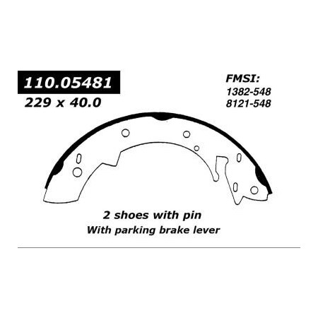 Centric Centric Premium Brake Shoes, Centric Parts 111.05481 111.05481